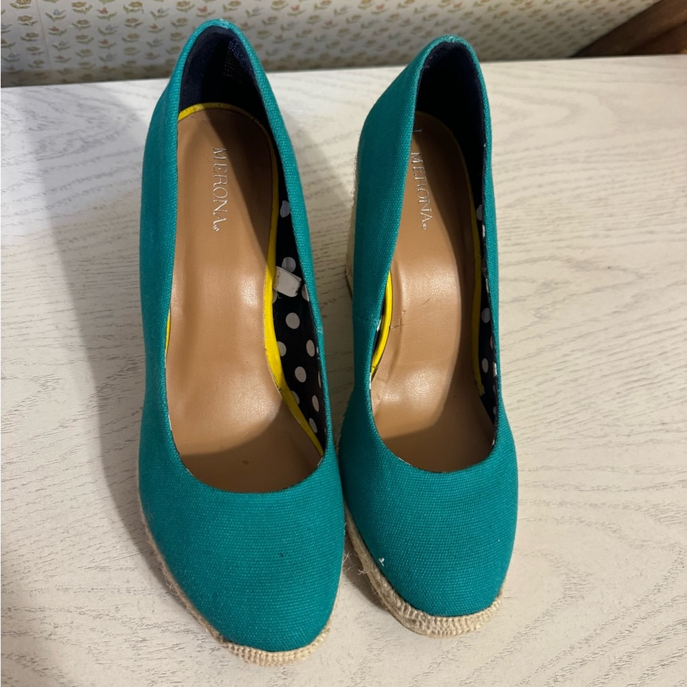Merona Teal Wedge Shoes
